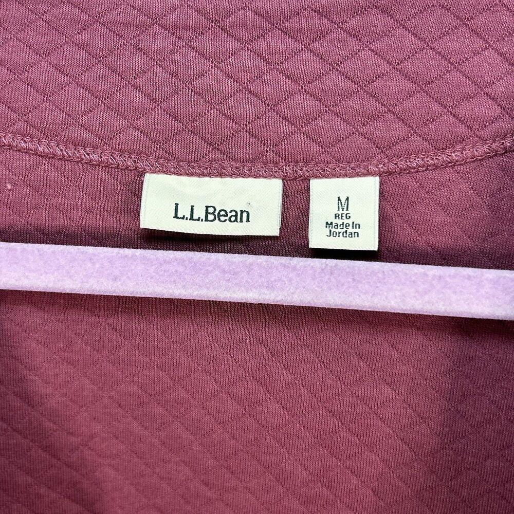 L.L. Bean Open-Front Cardigan Quilted Pink Women's Medium Pockets - Picture 2 of 8